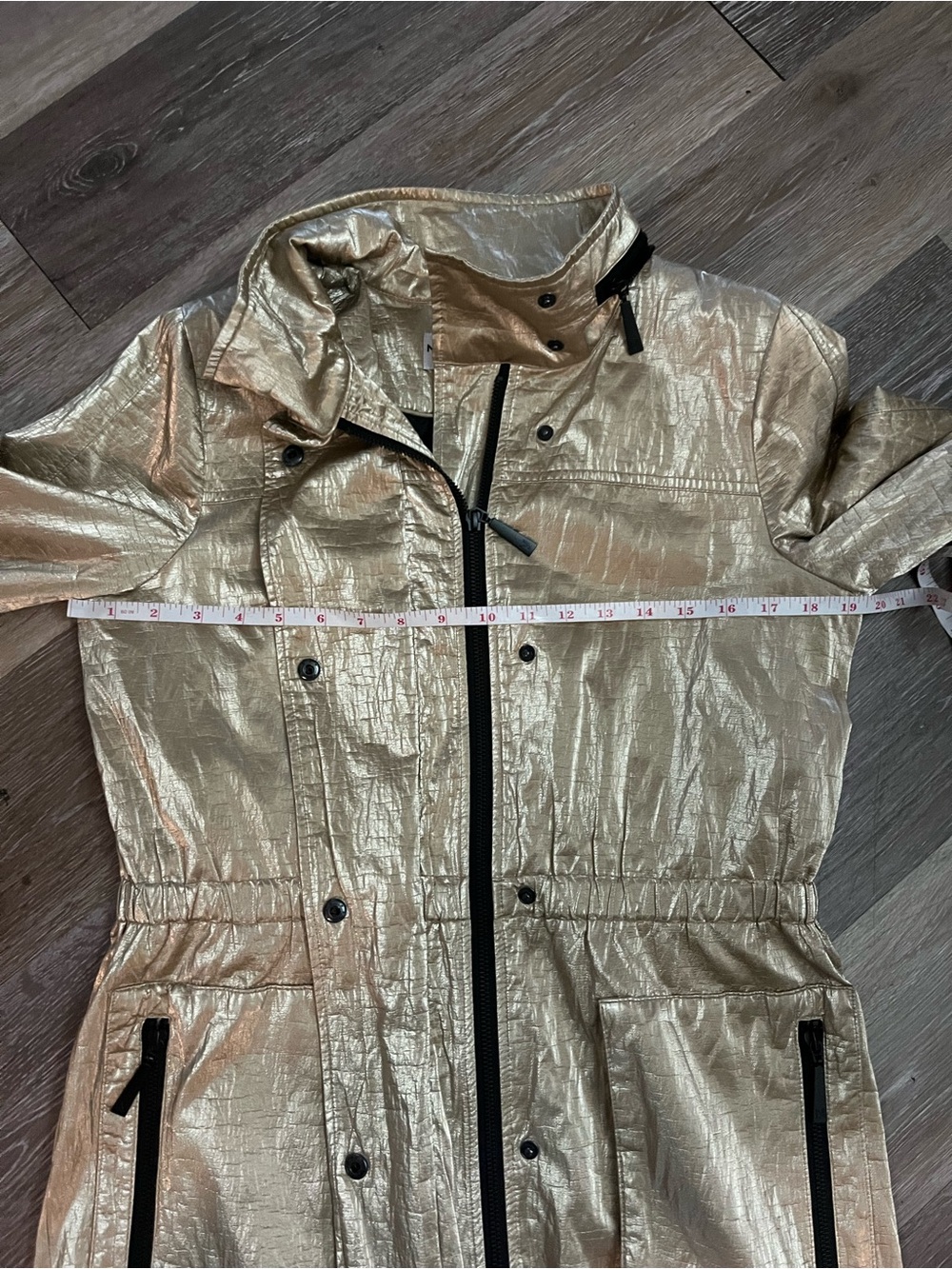 NIKKI JONES MONTREAL Metallic Gold Jacket Parka Coat | Size S Small - Picture 7 of 12
